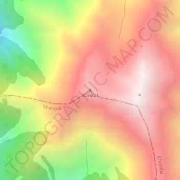 Mappa topografica Kankot, altitudine, rilievo