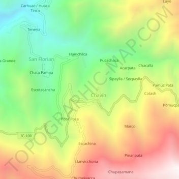 Mappa topografica Tantarancha, altitudine, rilievo