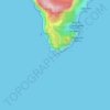 Mappa topografica Cap Llentrisca, altitudine, rilievo