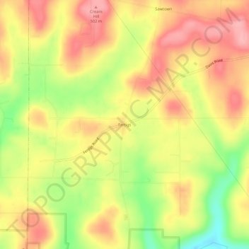 Mappa topografica Fertigs, altitudine, rilievo