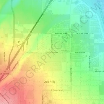 Mappa topografica High Country, altitudine, rilievo