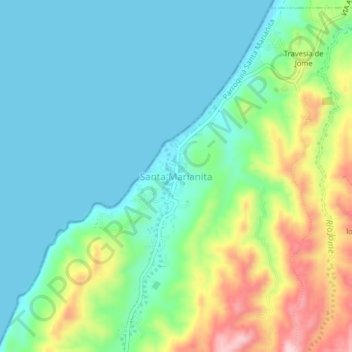 Mappa topografica Santa Marianita, altitudine, rilievo