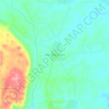 Mappa topografica Villa Pagaduan, altitudine, rilievo