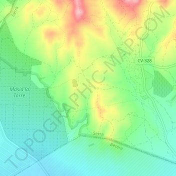 Mappa topografica l'Estrella, altitudine, rilievo