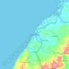 Mappa topografica Aloguinsan, altitudine, rilievo