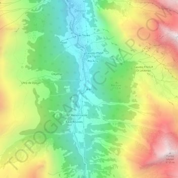 Mappa topografica Bien, altitudine, rilievo