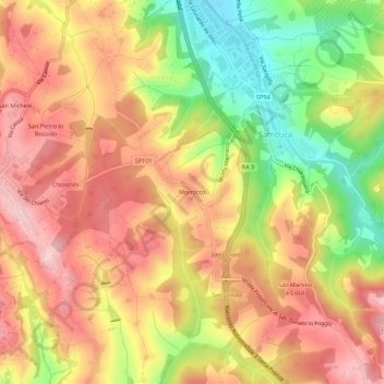 Mappa topografica Morrocco, altitudine, rilievo