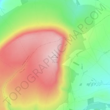Mappa topografica Pendle Hill, altitudine, rilievo
