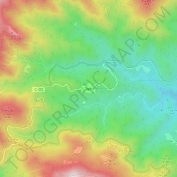 Mappa topografica Tapis, altitudine, rilievo