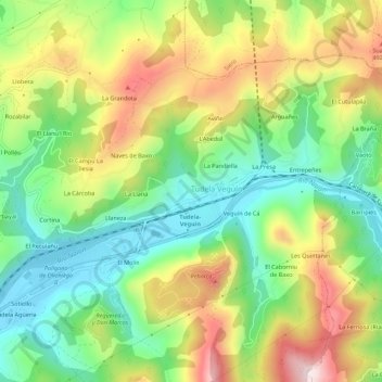 Mappa topografica El Argumal, altitudine, rilievo