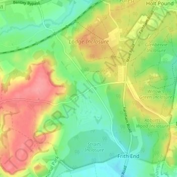 Mappa topografica Blacknest, altitudine, rilievo