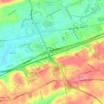 Mappa topografica Whiteland Crest, altitudine, rilievo