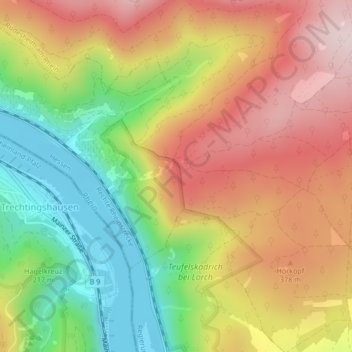 Mappa topografica Teufelskadrich, altitudine, rilievo