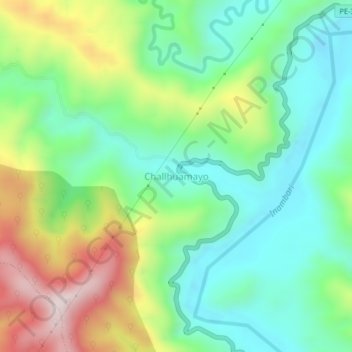 Mappa topografica Challhuamayo, altitudine, rilievo