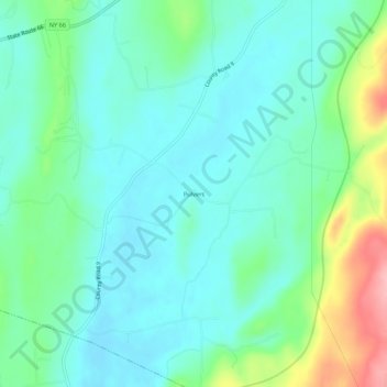 Mappa topografica Pulvers, altitudine, rilievo