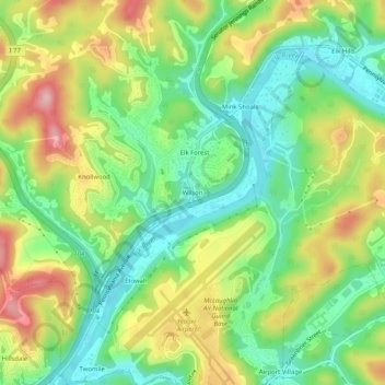 Mappa topografica Wilson, altitudine, rilievo