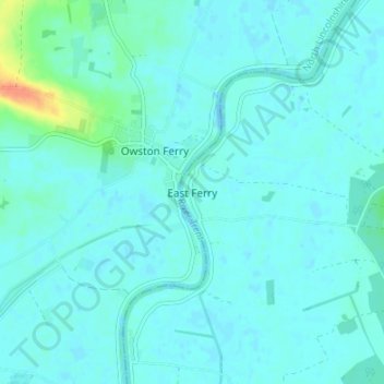 Mappa topografica East Ferry, altitudine, rilievo