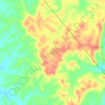 Mappa topografica Calaocan, altitudine, rilievo