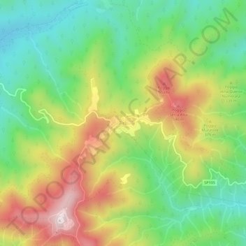 Mappa topografica Tirli, altitudine, rilievo