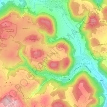 Mappa topografica Geyerbad, altitudine, rilievo