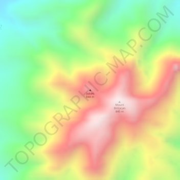 Mappa topografica Juban, altitudine, rilievo