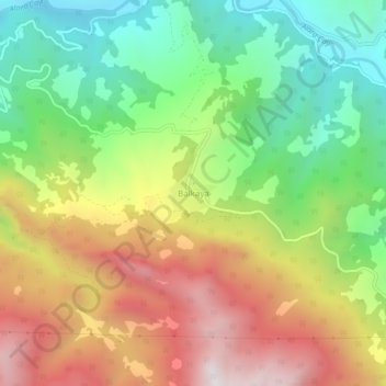 Mappa topografica Balkaya, altitudine, rilievo