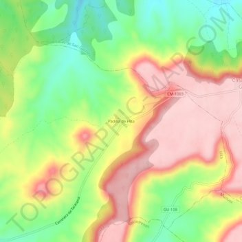 Mappa topografica Padilla de Hita, altitudine, rilievo