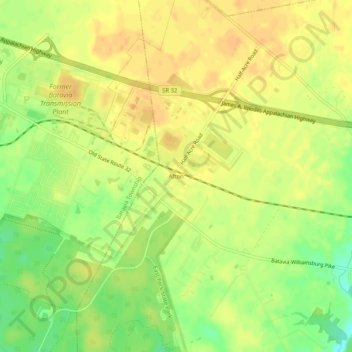 Mappa topografica Afton, altitudine, rilievo