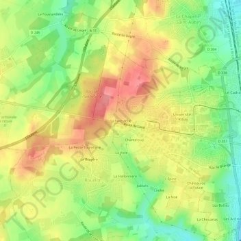 Mappa topografica La Foresterie, altitudine, rilievo