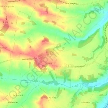 Mappa topografica Hameau de Lagarde, altitudine, rilievo
