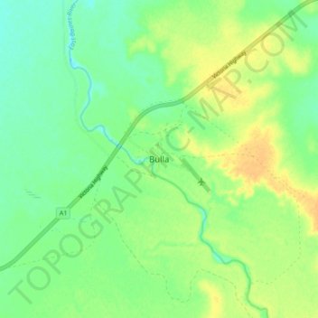 Mappa topografica Bulla, altitudine, rilievo