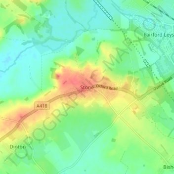 Mappa topografica Stone, altitudine, rilievo