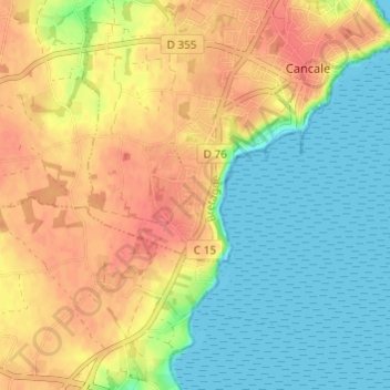 Mappa topografica Terrelabouët, altitudine, rilievo