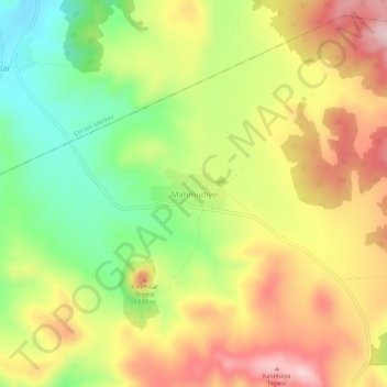 Mappa topografica Mahmudiye, altitudine, rilievo
