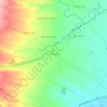 Mappa topografica Calabayan, altitudine, rilievo
