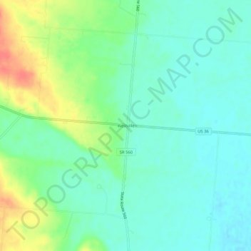 Mappa topografica Westville, altitudine, rilievo