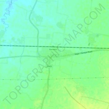 Mappa topografica Guraru, altitudine, rilievo