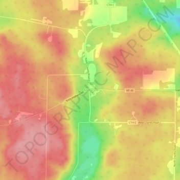 Mappa topografica Meteor, altitudine, rilievo