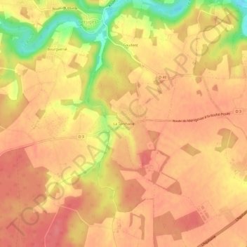 Mappa topografica La Torchaise, altitudine, rilievo