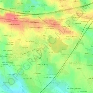 Mappa topografica Les Rochettes, altitudine, rilievo