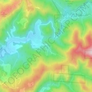 Mappa topografica Dearborn Park, altitudine, rilievo