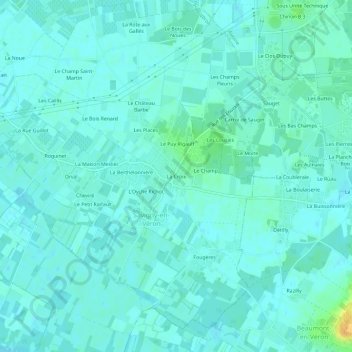 Mappa topografica La Croix, altitudine, rilievo