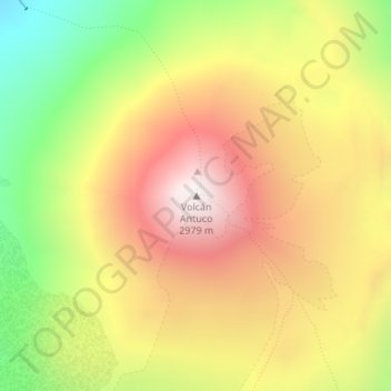 Mappa topografica Volcán Antuco, altitudine, rilievo