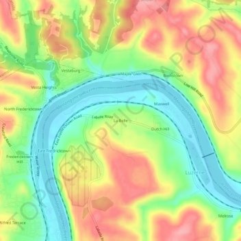 Mappa topografica La Belle, altitudine, rilievo