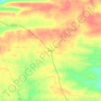 Mappa topografica Umpire, altitudine, rilievo
