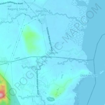 Mappa topografica Tagpuro, altitudine, rilievo