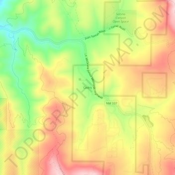 Mappa topografica Cedro, altitudine, rilievo