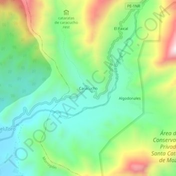 Mappa topografica Caracucho, altitudine, rilievo