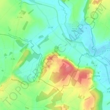 Mappa topografica Montormentier, altitudine, rilievo