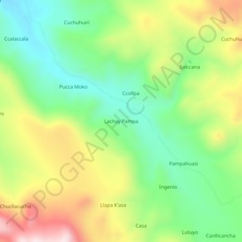 Mappa topografica Lachay Pampa, altitudine, rilievo